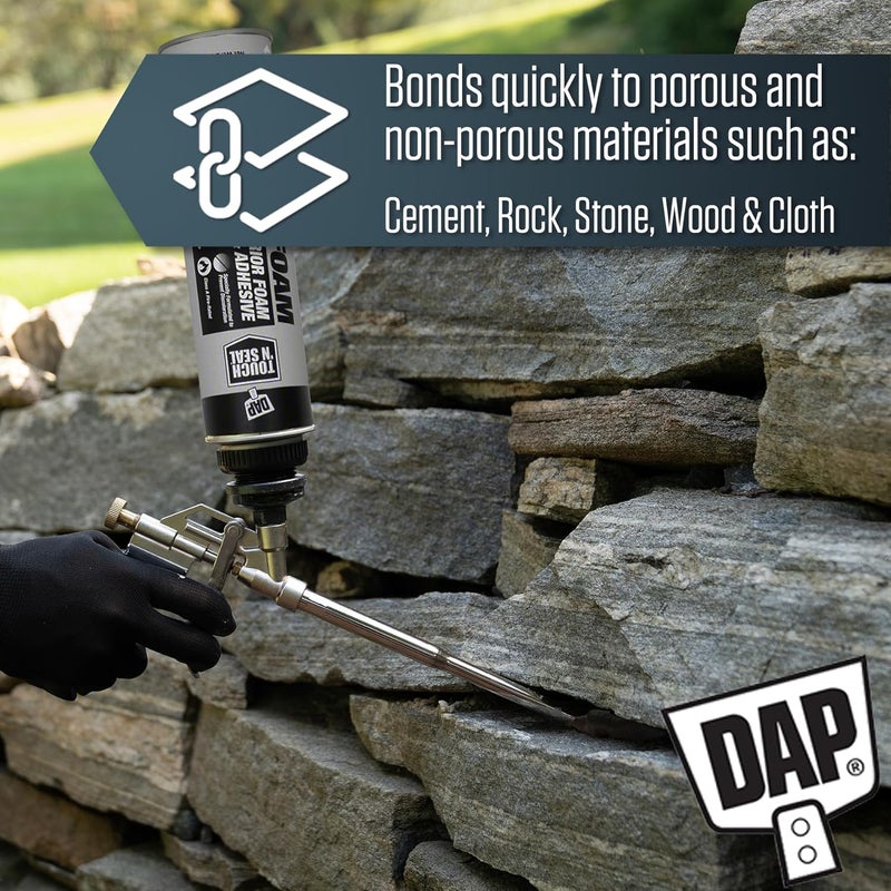 AWF PRO DAP Touch N Seal Black Spray Foam Sealant for RV, Pond, Waterfall & Landscape - UV Resistant, Class A Fire Rated, Waterproof, Polyurethane Adhesive with Gloves and Foam Gun (Pack of 3) - Image 4